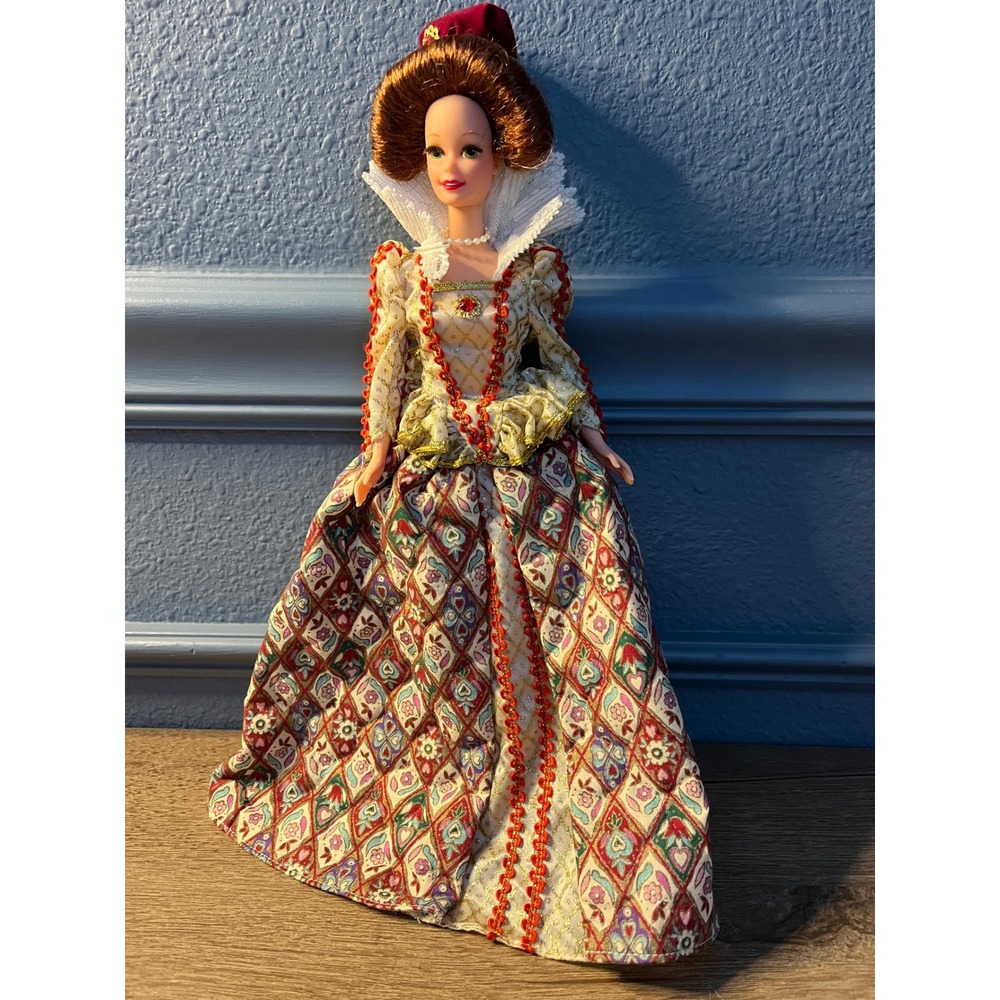Barbie Queen Elizabeth I Doll Collector Edition Renaissance Gown Red Hat